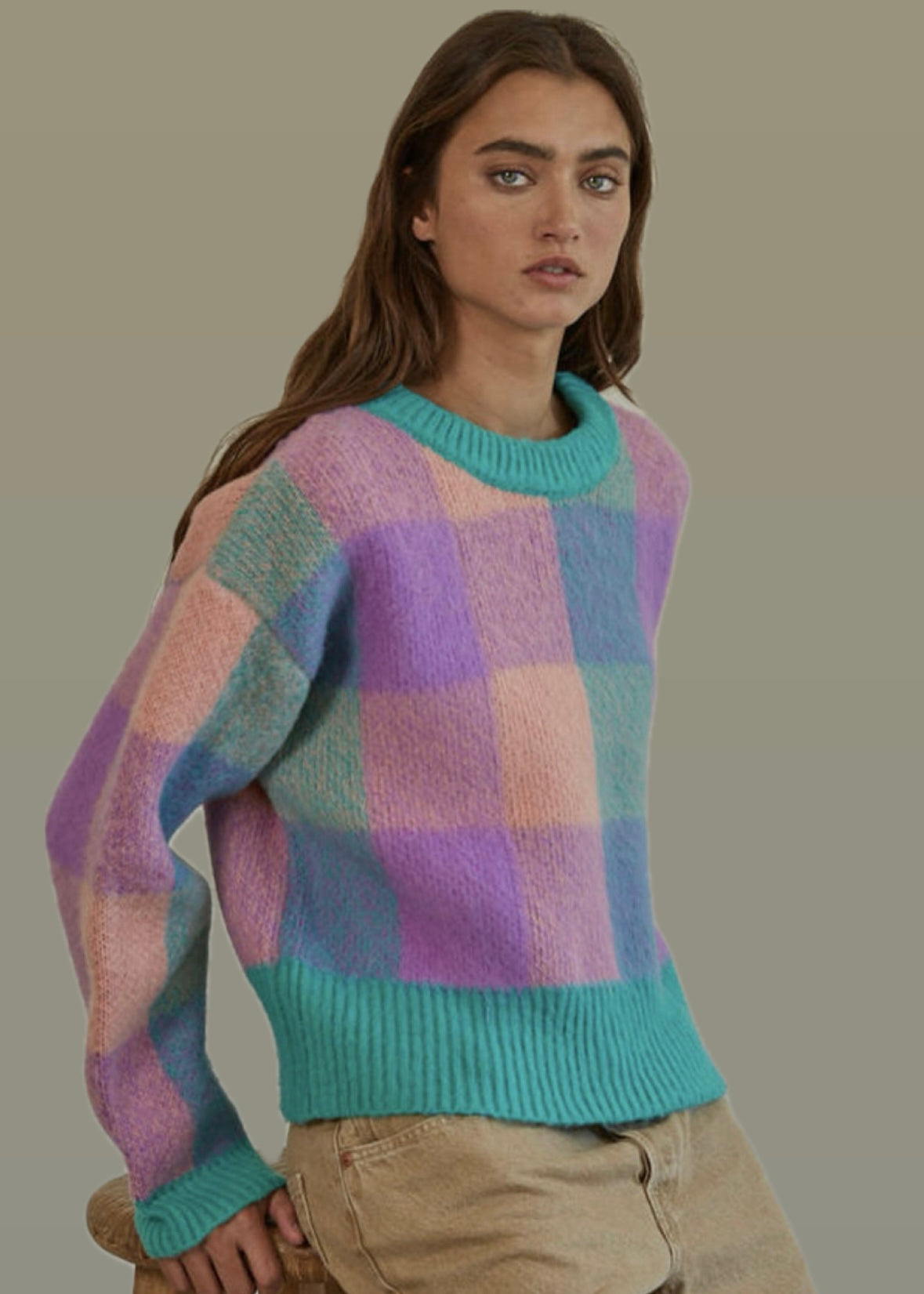 Pastel knit sweater hotsell